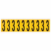 Number Label: 3 in Character Ht, Indoor/Outdoor, Non-Reflective, Archivo Narrow, Black, 3, Die Cut (MPN 1534-3)