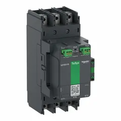 Non-reversing IEC contactor with 3 poles and 3 normally open contacts, rated at 150 A. Coil voltage is 48V AC at 60 Hz. Features spring-loaded wire termination. No integrated surge suppression. Suitable for switching and controlling electrical loads in motor control, lighting, and power distribution systems.