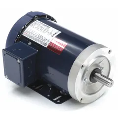 LEESON 143TTFR6010 is a 1 1/2 hp, 3-phase AC motor with a TEFC enclosure. It operates at 3515 RPM at 60 Hz with full load current of 4.0/2.0 A at 230/460V AC. The C-Face with rigid base mount allows for direct coupling to driven equipment. Typical applications include pumps, fans, conveyors, and compressors in industrial environments.