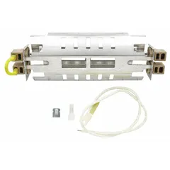 This GE defrost heater is designed to melt frost buildup on evaporator coils during the defrost cycle in compatible refrigerators and freezers. It helps maintain proper airflow and cooling efficiency by preventing ice accumulation.