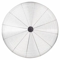 Fan guard designed for use with industrial fans and blowers in HVACR systems. Provides a protective barrier to prevent accidental contact with rotating fan blades. Suitable for commercial and industrial environments such as factories, warehouses, and mechanical rooms.