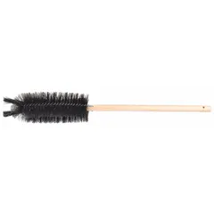 Lab brush with 16 in overall length and 6 in black natural hair bristle head. Used for cleaning beakers, jars, and cylinders in laboratory settings. Not non-sparking.