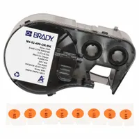 Combined Label and Ribbon Cartridge: Circle, 3/8 in, Cryogenic Autoclavable Nylon, Black on Orange (MPN M4-82-499-OR-BK)