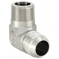 Hydraulic Hose Adapter: 1"-11-1/2 Thread Size, 1 in x 1 in Fitting Size, Male x Male, NPTF x JIC (MPN 2024-16-16SS)