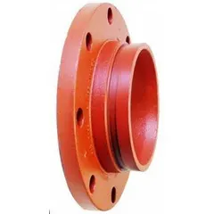 This 12-inch grooved pipe flange is constructed from ductile iron and rated for a maximum operating pressure of 300 psi. It is designed for use in grooved piping systems, providing a secure connection for applications such as fire protection, HVAC, and process water. The flange has a length of 3-1/2 inches.