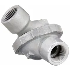 This swivel elbow is made of electroplated iron with female NPT threads on both ends. It is used to connect rigid metal conduit or IMC at a 90-degree angle in electrical installations. The swivel design aids alignment in confined spaces.