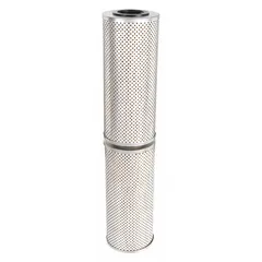 Hydraulic cartridge filter element with paper media, rated at 20 microns. Designed for use in hydraulic systems to remove particulate contaminants from fluid. Suitable for applications such as mobile equipment, presses, and lubrication systems.