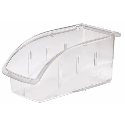 AKRO-MILS Hang and Stack Bin: 5 1/2 in x 10 7/8 in x 5 1/4 in, Clear, Label Holder Included - Clearview Plastic Bins