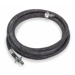 This EPDM steam hose assembly is 50 ft long with a 3/4 in inside diameter and 1 1/4 in outside diameter. It features a red EPDM cover and tube, with carbon steel 3/4 in MNPT x 3/4 in FNPT fittings. Used for transferring steam in industrial cleaning, process heating, and boiler connections.