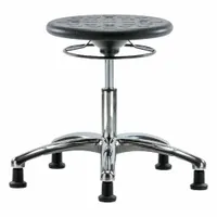 Cleanroom Stool: Polyurethane, Ht Range 16 1/4 in to 21 1/2 in, 13 in Seat Wd, 13 in Seat Dp, ISO 4 (MPN CLR-IPDHSO-CR-RG-BLK)
