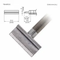 HAKKO Soldering Tip: T39 Series, Spatula, 21.2 mm W, 9.5 mm Lg (MPN T39-SP212)