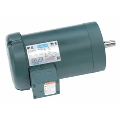Totally Enclosed Air-Over (TEAO) 3 hp AC motor with C-Face mount. Operates at 208-230/460V AC, 3,490 RPM at 60 Hz, with full load current of 8.8-8.0/4.0 A. Suitable for applications requiring forced-air cooling such as fans, blowers, and material handling equipment where the motor is mounted in the airflow.