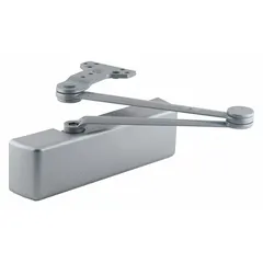 LCN Door Closer: Parallel Mounting Type, Grade 1 - Heavy Duty, Aluminum, 12 1/4 in Lg, 2 1/4 in Wd (MPN 4040XP-CUSH AL). Key specifications — Manufacturer Part Number: 4040XP-CUSH AL; Brand: LCN; Closer Series: 4040XP; Closer Type: Non-Hold Open; Location Use: Interior/Exterior; Spring Type: Adjustable; Product Type: Door Closer; Spring Size: 6.