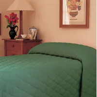 MARTEX Bedspread: King Fits Mattress Size, 120 in Overall Lg, 118 in Overall Wd, Forest Green, Solid (MPN Mainspread)
