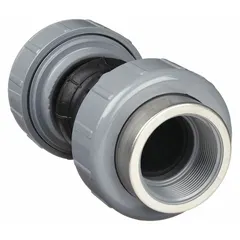 Threaded CPVC expansion joint with EPDM bulb designed to absorb thermal expansion and contraction in piping systems. Features 2 in pipe size, 7.38 in overall length, and maximum operating pressure of 150 psi. Suitable for use in industrial plumbing, chemical processing, and HVAC applications.