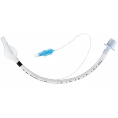 Sterile, single-use endotracheal tube made of white PVC with a 6 mm cuffed size. Designed for airway management during anesthesia, emergency resuscitation, or mechanical ventilation. The cuff provides a secure seal in the trachea to help prevent aspiration and maintain ventilation.