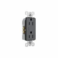 LEGRAND Receptacle: Duplex, 5-15, Graphite, 125V AC, 15 A, 2 Pole / 3 Wire (MPN 885TRGCC12)