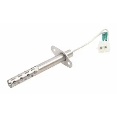 Hot surface igniter for gas-fired HVAC systems. Used to ignite the burner by heating a silicon carbide or nitride element to ignition temperature. Suitable as a replacement component in residential and light commercial furnaces and boilers.