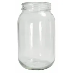 Clear Wide Mouth Round Glass Lab Bottle, 480 mL, 63-400, Colorless, 79 mm Body Dia, Pack of 12
