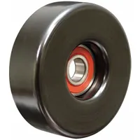Steel flat idler pulley with flangeless flange design for serpentine belt systems. Rated for light-duty applications, it guides and tensions the belt in automotive accessory drive systems
