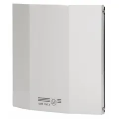 This standard ducted through-the-wall exhaust fan is designed for removing stale air, odors, and moisture from residential and light commercial spaces. It operates at 115V AC nominal voltage and connects via a 4-inch duct.