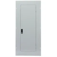 This GE A Series panel cover is designed for 42 spaces and rated for 225 A. It has a length of 49.5 inches. The cover is used to enclose and protect panelboards in electrical distribution systems.