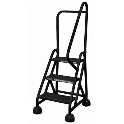 COTTERMAN Rolling Ladder: 2.3 ft Platform Ht, Partially Assembled, Steel - Steel Ultra-Stable Weight-Actuated Ladders