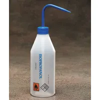 DYNALON Wash Bottle: 500 mL, Isopropanol, Blue, Narrow, Std Spout Spout, Colorless, 64 mm Body Dia (MPN 506915-0006)