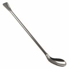 Double Ended Lab Spoon and Spatula, 304 Stainless Steel, Uncoated, Silver, Non-Sterile