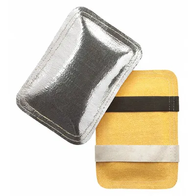 STEINER INDUSTRIES Glove Back-Aluminized Hand Pad: Fiberglass, Fiberglass Insulation - Aluminized Heat-Reflective Pads