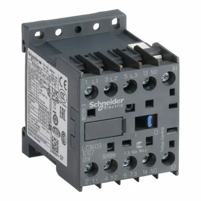SCHNEIDER Miniature IEC Magnetic Contactor: Non-Reversing, 3 Poles, 3NO Contacts - Miniature, Non-Reversing IEC Contactors