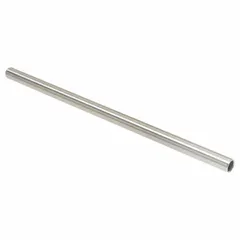 Stainless steel round tube for use with Ruland MT12 swivel components. Diameter 12 mm, length 100 mm. No scale graduation, no bracket hole. Used as a rigid support in sensor and conveyor rail mounting kits for industrial automation.