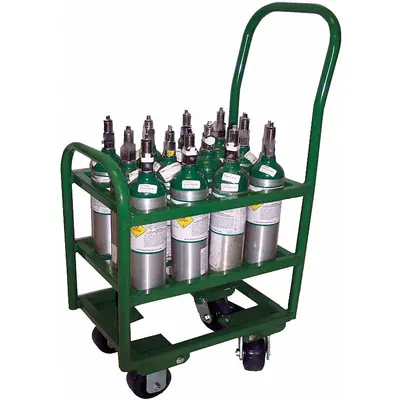 SAFTCART MM6-12 Four-Wheel Vertical Medical Cylinder Cart - Four-Wheel Vertical Medical Cylinder Carts