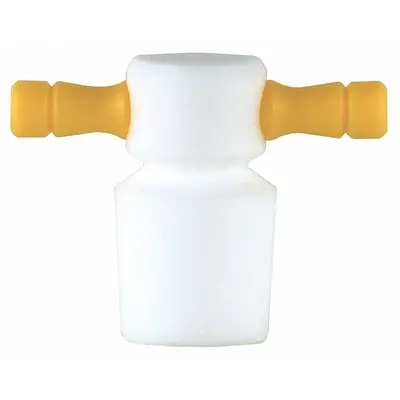 CHEMGLASS Stopper: PTFE, 9 Stopper Size, 0.5 in Overall Ht, Black/White, 0 Holes - Plastic Stoppers