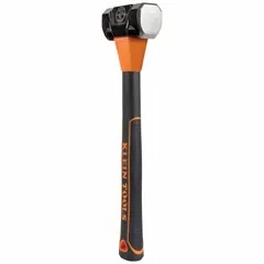 This steel engineering hammer features a round striking face with a 2 1/4 lb head weight and 1 3/4 in diameter. The 14 in overall length includes a wood handle. Suitable for heavy-duty striking tasks such as driving stakes, chisels, or forming metal in industrial and construction applications.