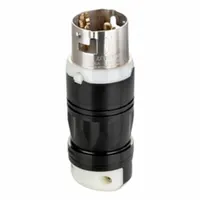 LEVITON Locking Plug: Non-NEMA, Black/White, 125V AC, 50 A, 2 Pole, 3 Blade (MPN CS6361C)
