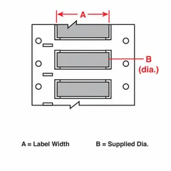 Polyolefin sleeve label roll in gray matte finish. Each label measures 3/16 in x 2 in and fits wire gauges from 10 AWG to 20 AWG. Compatible with IP Series printers for on-demand printing. Used for permanent identification of wires and cables in control panels, machinery, and electrical installations.