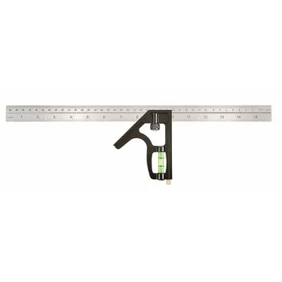 JOHNSON LEVEL Combination Square: Inch/Metric, Stainless Steel, 3 1/2 in, 16 in x 0.85 in - Combination Squares