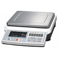 The A&D WEIGHING FC-50KI is a compact bench scale from the FC-i/Si Series, featuring an 11 in x 11 3/4 in stainless steel platform. It offers a readability of 0.01 lb/5 g and includes an integrated RS-232C interface for data communication. This scale is suitable for general industrial weighing tasks such as parts counting, checkweighing, and laboratory use.