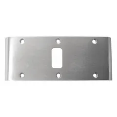 This zinc alloy door strike is designed for mounting on doors to receive and secure a latch or deadbolt. With an overall height of 2 3/4 inches and width of 6 inches, it provides a robust mounting point for door hardware in commercial or industrial applications.