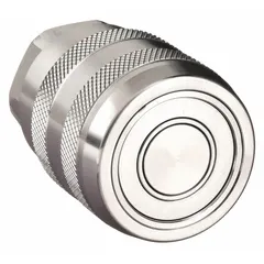 This 71 Series hydraulic quick-connect coupling body is constructed from high pressure stainless steel with nitrile seals. Designed for industrial fluid-handling systems, it enables secure connection and disconnection of hydraulic lines under high pressure. The 3/8 in coupling size suits common hose assemblies.