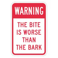 Reflective Guard Dog Warning Sign: Aluminum, Mounting Holes Sign Mounting, Engineer Grade (MPN T1-1442-EG_12x18)