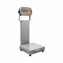 This B-TEK bench scale features an 18 x 18 inch carbon steel weighing surface with a column-mounted indicator. Readability is 0.02 kg/20 g/0.05 lb/0.64 oz. Equipped with an RS-232 port for data connectivity. The IP54-rated DuraShield carbon steel construction suits industrial weighing tasks such as parts counting and checkweighing.