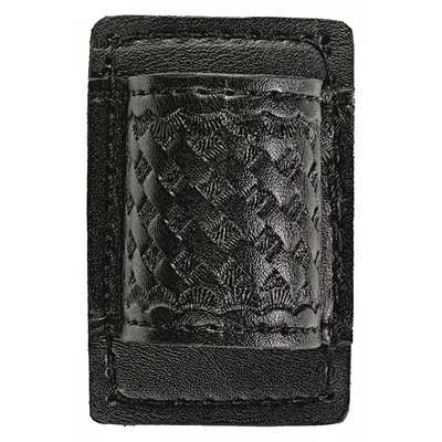 HEROS PRIDE Flashlight Pouch: Black, Synthetic Leather, Basket Weave - Duty Equipment Pouches