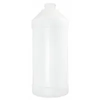 This 960 mL narrow mouth bottle is molded from nylon/polyethylene in natural color for content visibility. It features a 28-400 mm screw thread finish and is supplied without a closure. Suitable for general laboratory liquid storage and dispensing where controlled pouring is required
