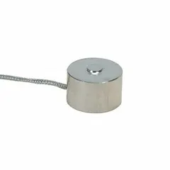 The OMEGA LC302-250 is a low-profile compression load cell with a 250 lbf capacity. It features ±0.5% hysteresis and ±0.5% repeatability, and includes a 5 ft integral cable. Typical applications include industrial weighing, tank and hopper monitoring, and press force verification where space is limited.