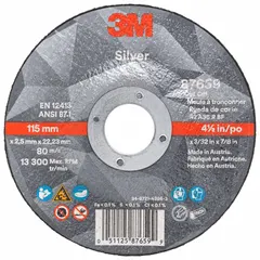 Depressed center cut-off wheel for carbon and stainless steel. Type 27 shape with ceramic abrasive and 36 grit. Measures 4-1/2" diameter, 3/32" thickness, 7/8" arbor hole. Designed for fast, cool cutting in metal fabrication and maintenance tasks.