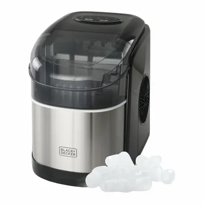 BLACK & DECKER Ice Machine: Top Hat, 26 lb Ice per Day, Water Cooled, 13 in Ht - Countertop Ice Machines