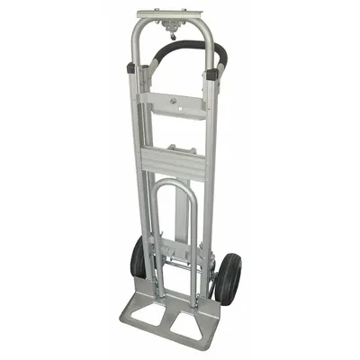 Dayton Convertible Hand Truck: 500 lb, Dual-Handle, Silver, Aluminum, Pneumatic - 3-Position Convertible Hand Trucks