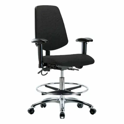 OEM Task Chair: Fabric, Arms Included, Ht Range 21 1/2 in to 29 in, 18 1/2 in Seat Wd - Fabric ESD Chairs